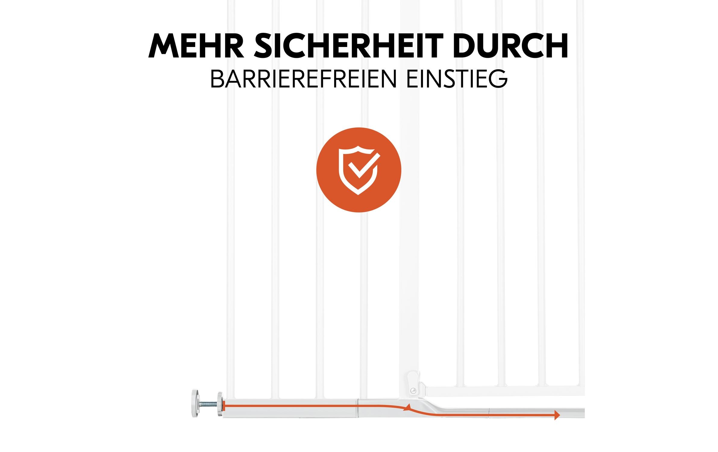 Türschutzgitter Clear Step Autoclose 2 +21 cm WeissBarrierefreies, automatisch schliessendes Tür- und Treppenschutzgitter-Set