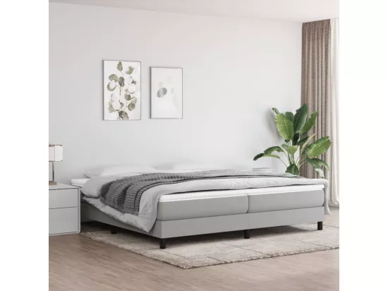 Sommier à lattes de lit Gris clair 200x200 cm Tissu