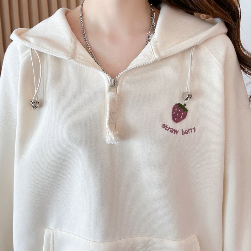 Jewie - Hoodie met lange mouwen en aardbeienprint