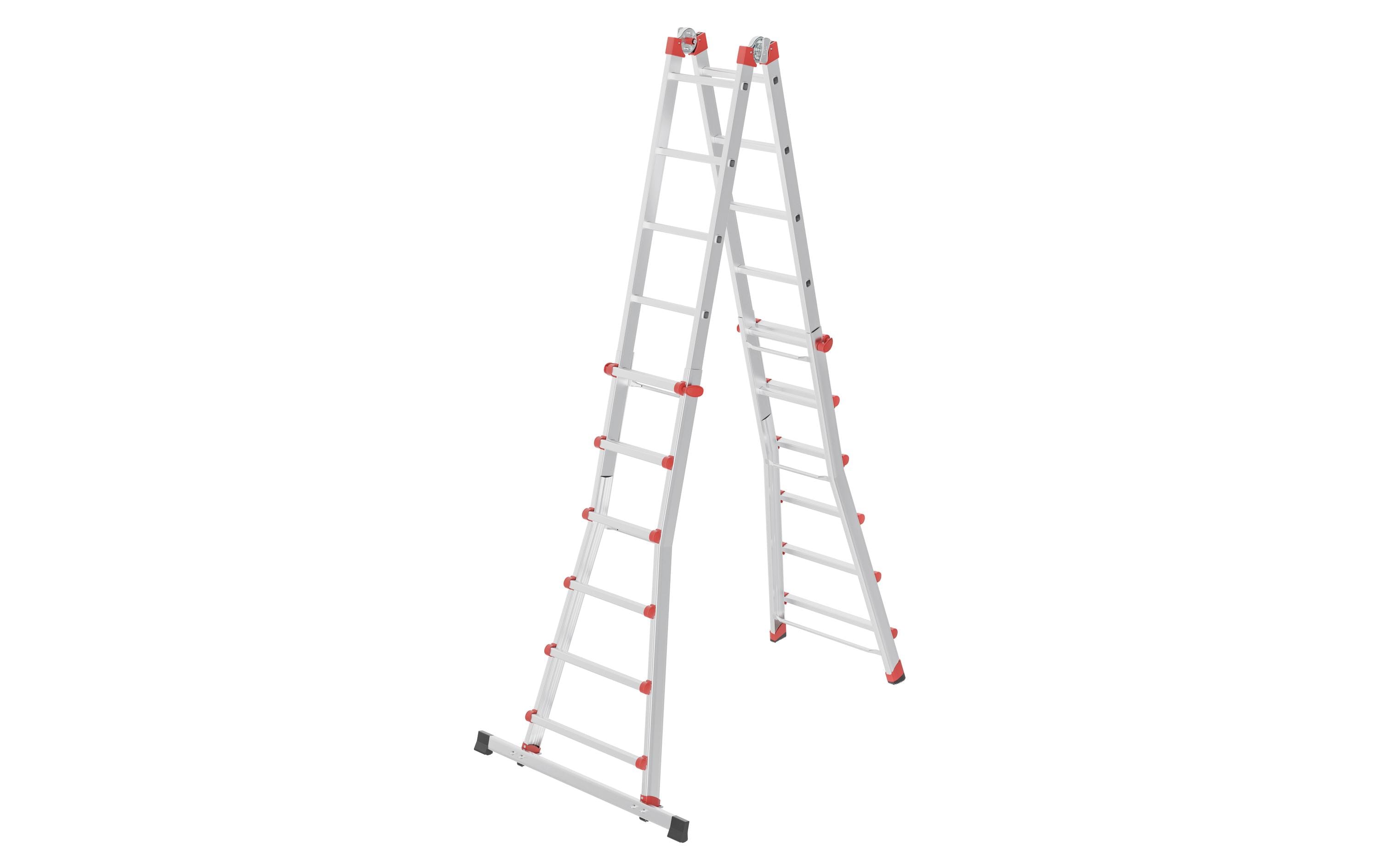 Teleskopleiter M80 4 x 6 Sprossen<br>Verwendbar als Anlege- und Schiebeleiter