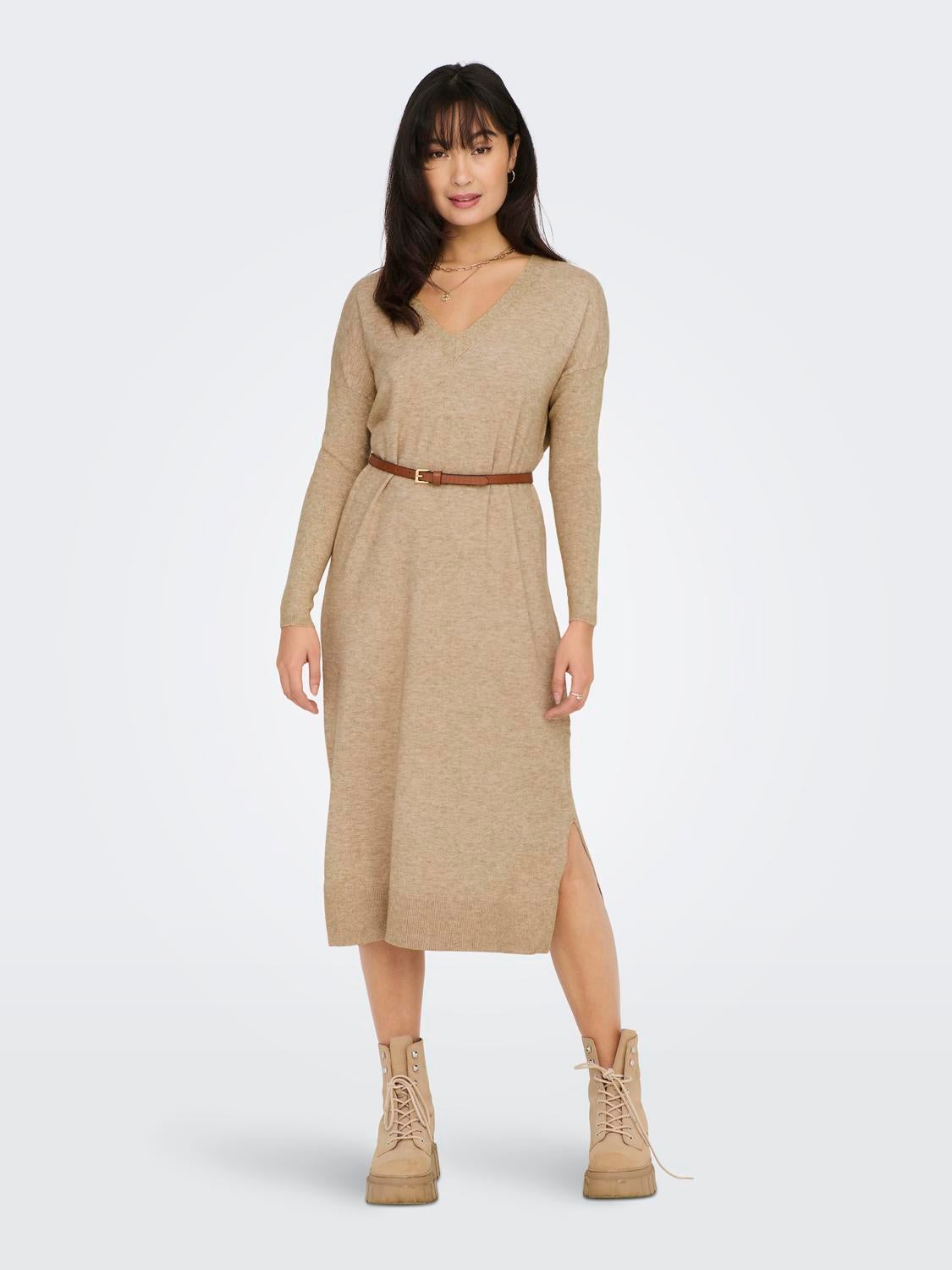 ONLIBI Langes Kleid Toasted Coconut