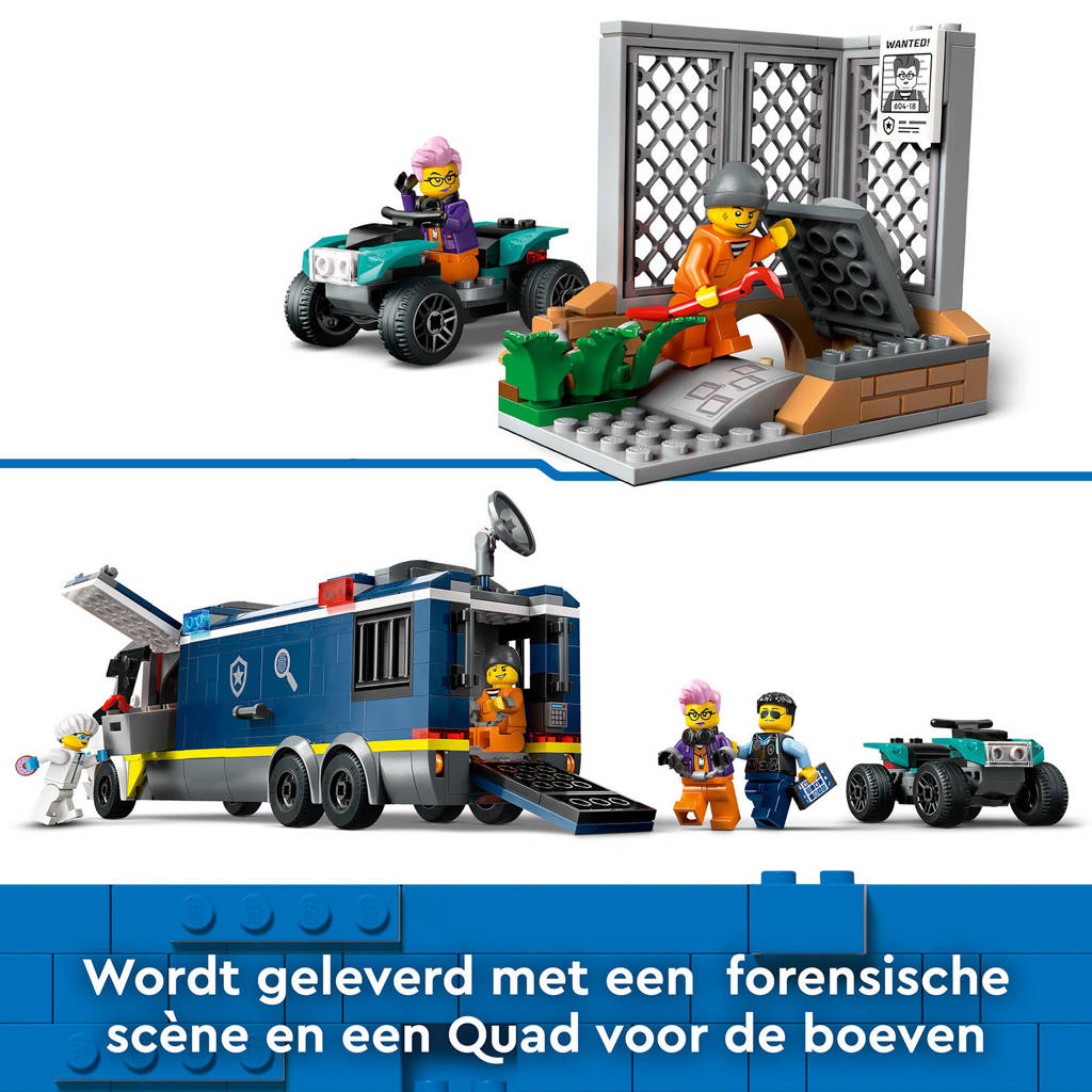 Een leuke set met veel speelmogelijkhedenPolitielaboratorium in truck Politie Speelgoed voor Kinderen vanaf 7 jaar 60418