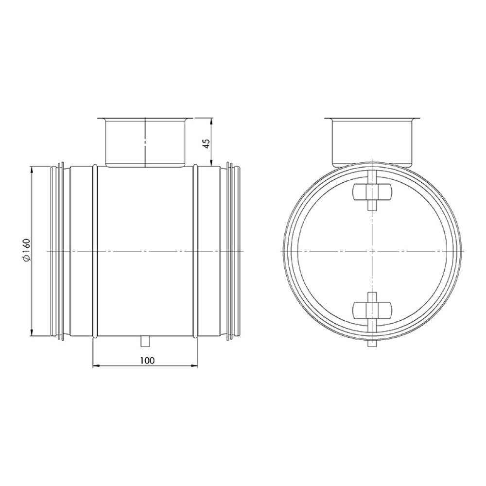 AVSTENGNINGSSPJELD 0-90° Ø160MM