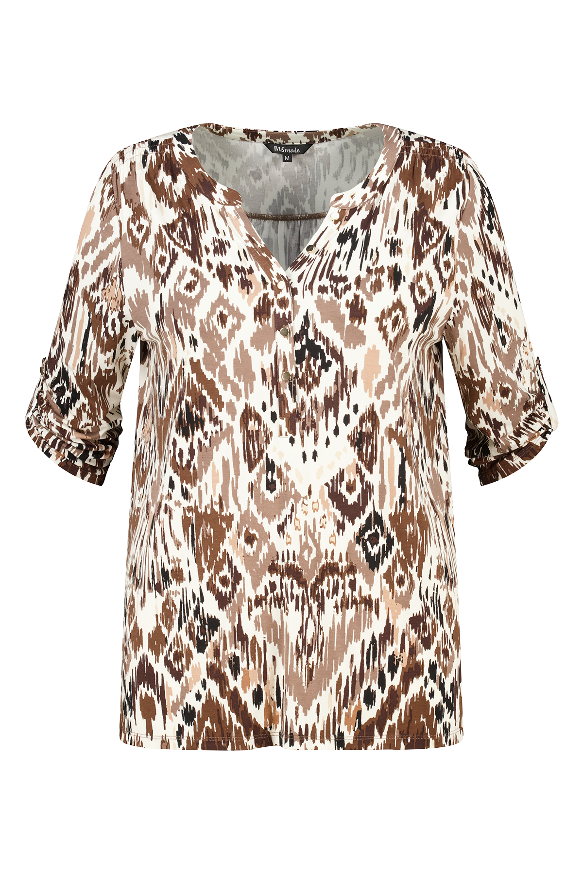 Top met print Multi Zand
