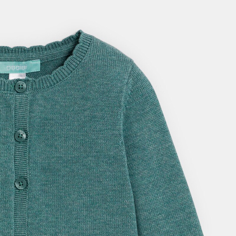 Gilet maille tricot vert bébé fille Vert