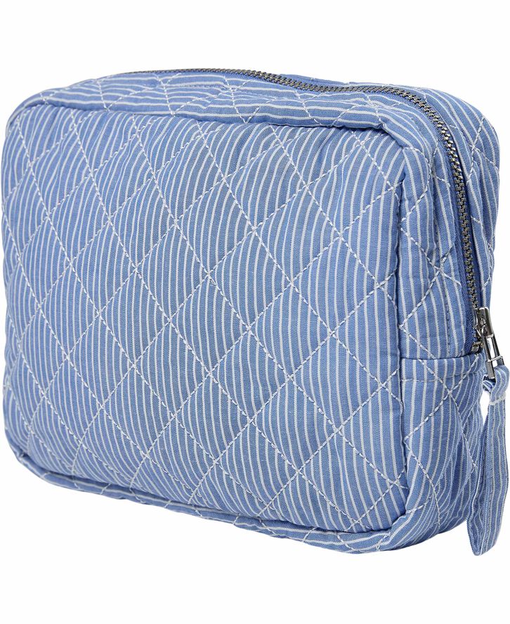 Magasin du Nord Collection Moira 3 G make up bag Bright Blue Stripe