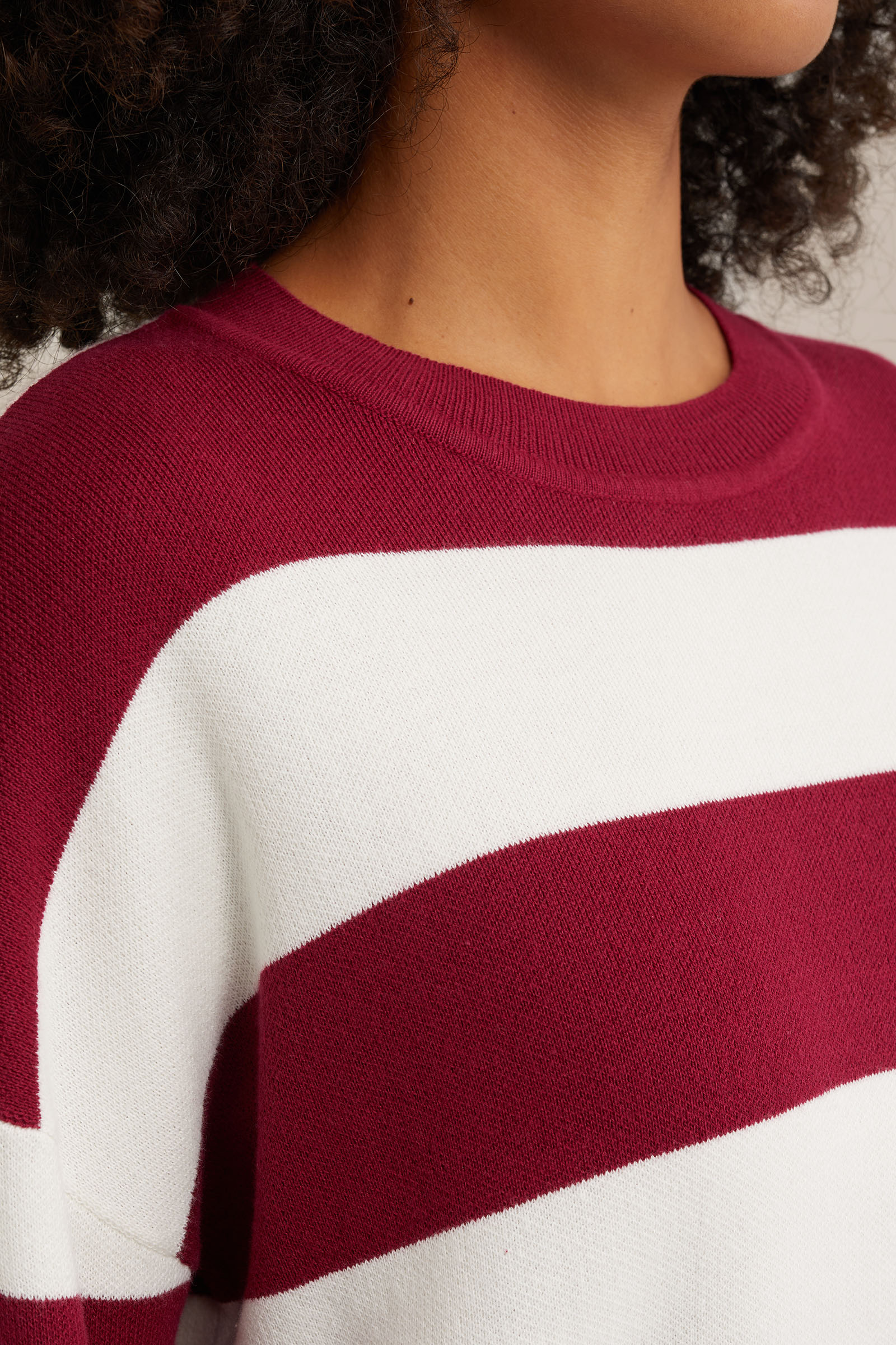 gestreepte trui WE Fashion Donkerrood