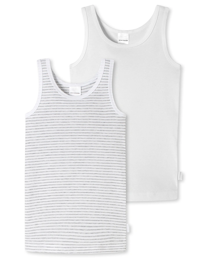 Unterhemd GIRLS ORIGINAL CLASSICS 2er Pack in weiß/grau