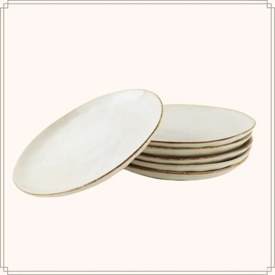 OTIX Ontbijtborden Bordenset 6 Persoons Beige 21cm Keramiek