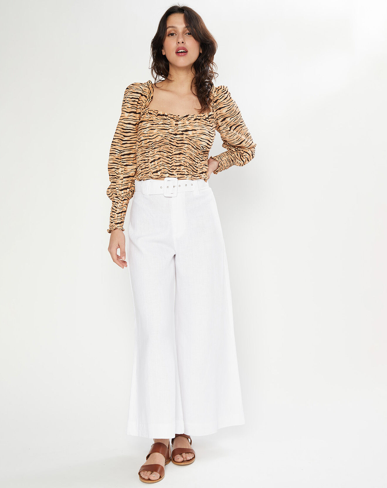 Faithfull the Brand Pantalon Rose Wide blanc