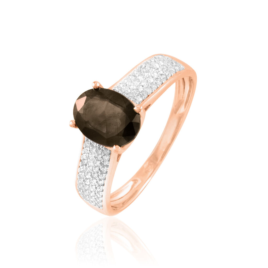 Bague Crista Or Rose Quartz Et Diamant
