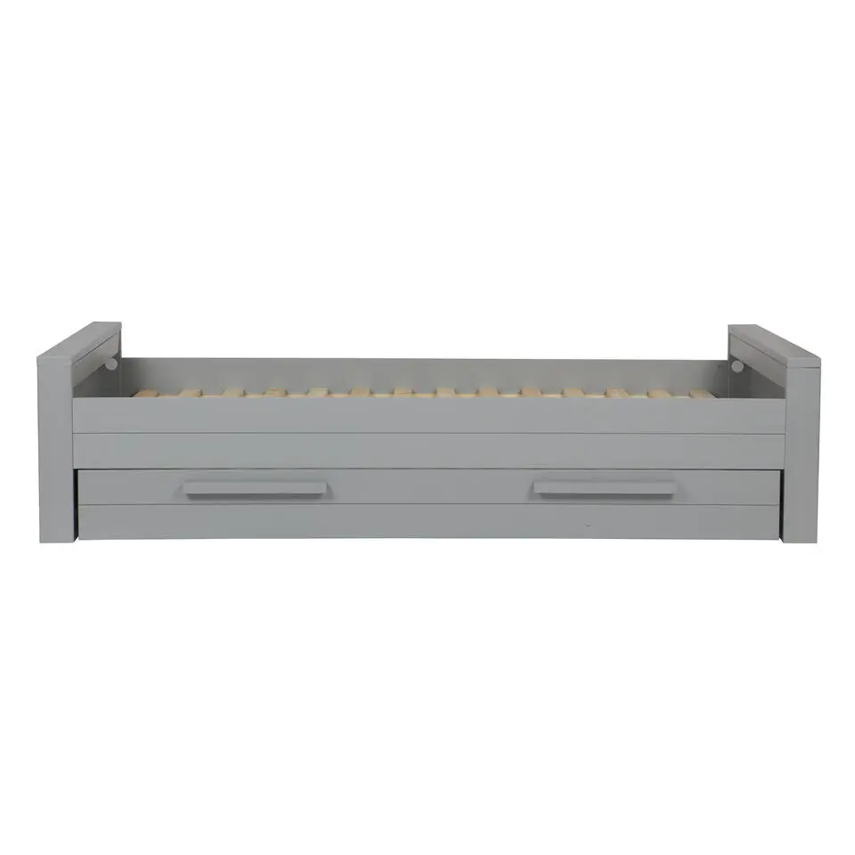 WOOOD Dennis Bed Excl Lade - Grenen - Betongrijs - 53x219x95