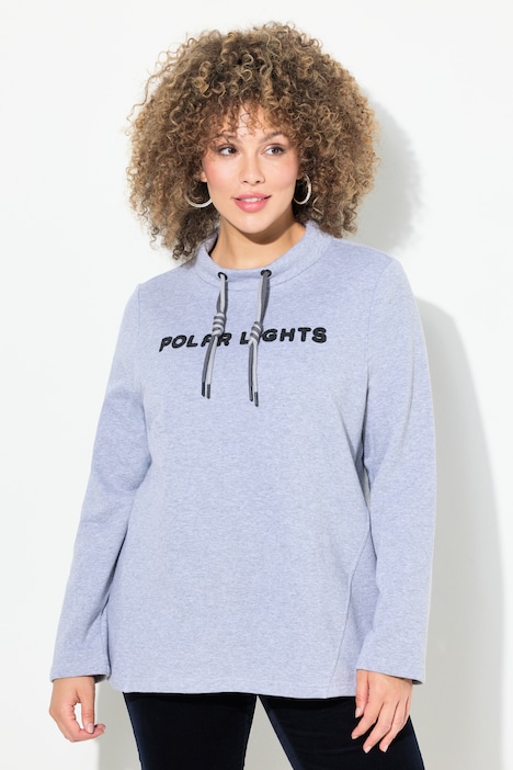Sweater, Schriftmotiv, Stehkragen, Langarm