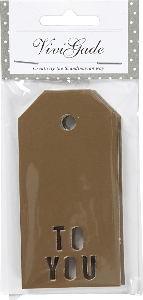 Manillamærker - To You - Str. 5X10 CM - 300 G - Guld - 15 Stk