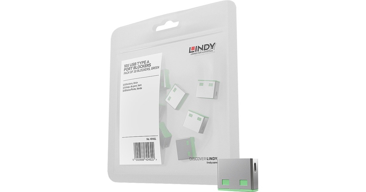 LindyUSB Port Blocker diefstalbeveiliging  (Groen, 10-pack)