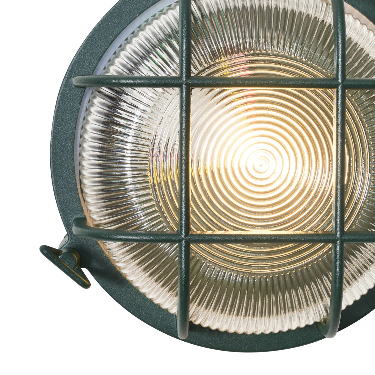 Buiten wand- en plafondlamp donker groen rond IP44 - Noutica