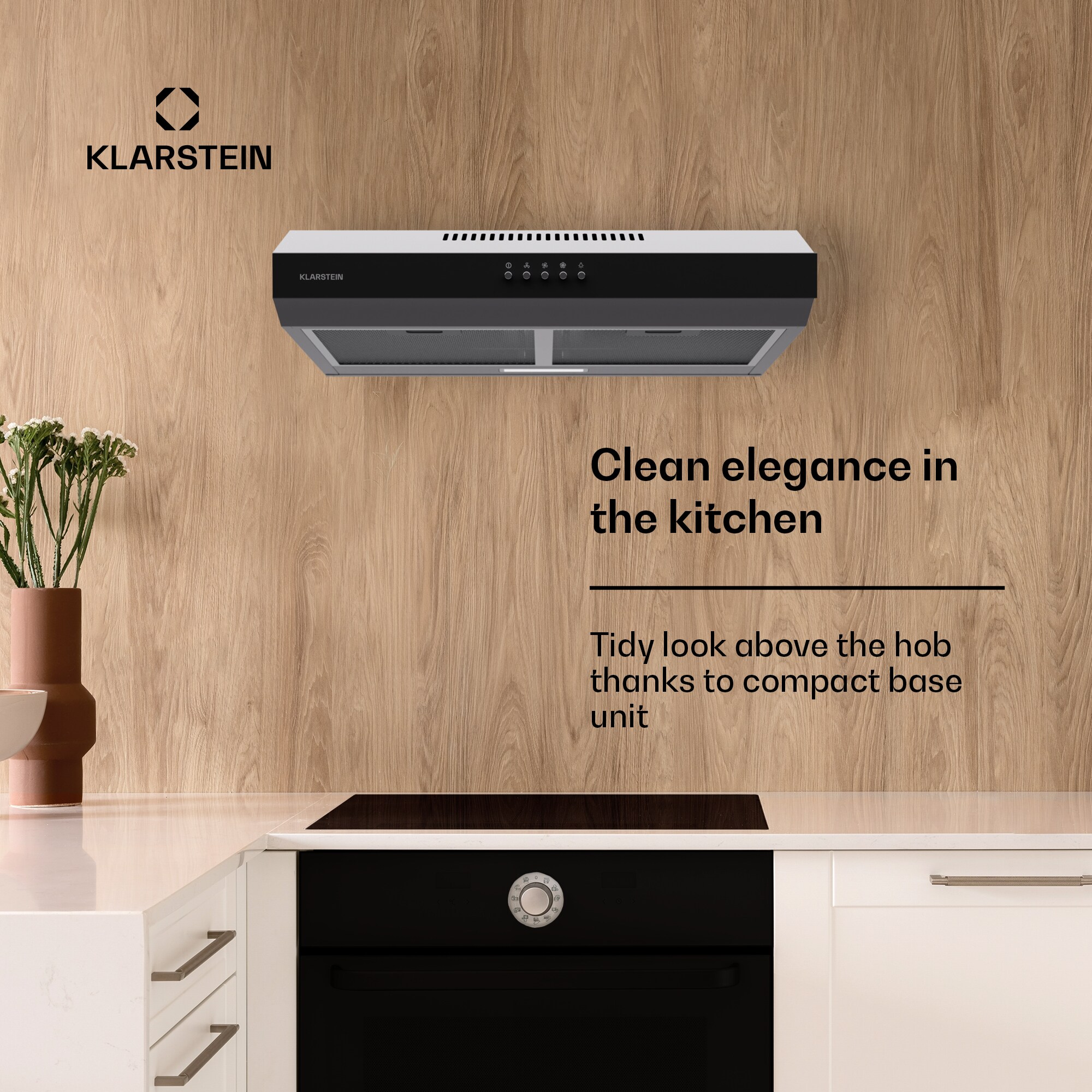 Contempo 60 Unterbau-Dunstabzugshaube 60cm 200m³/h LED Edelstahl Acryl Silber