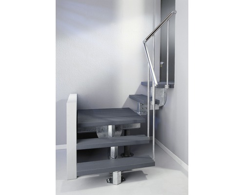 Platform voor buitentrap Pertura Petros 80x88 cm incl. 3 treden Trimax grijs