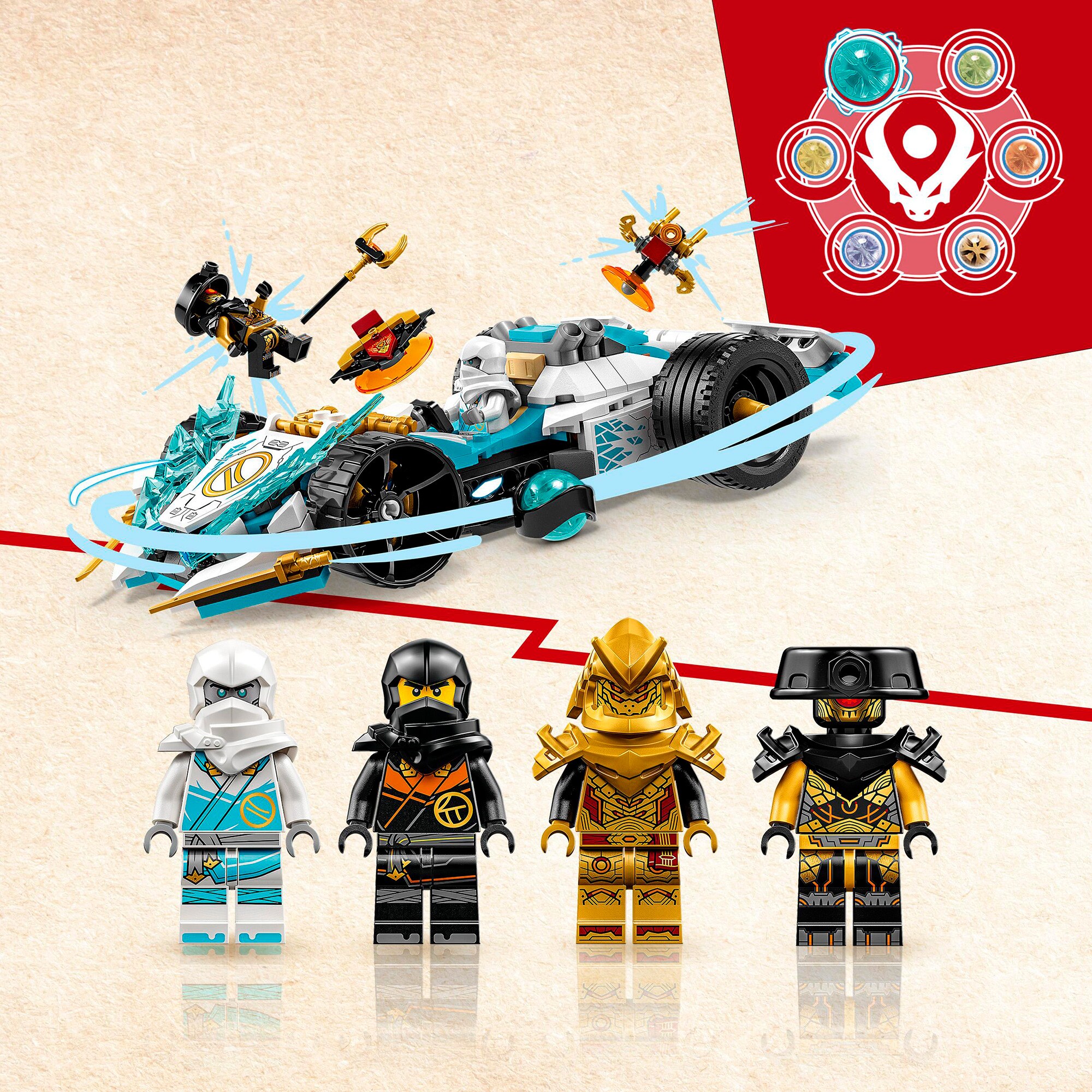LEGO Konstruktionsspielzeug Ninjago Zanes Drachenpower-Spinjitzu-Rennwagen