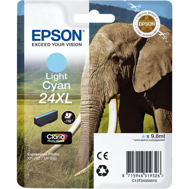 Cartouche Epson 24XL Haute capacité couleurs séparées pour imprimante jet d'encre
