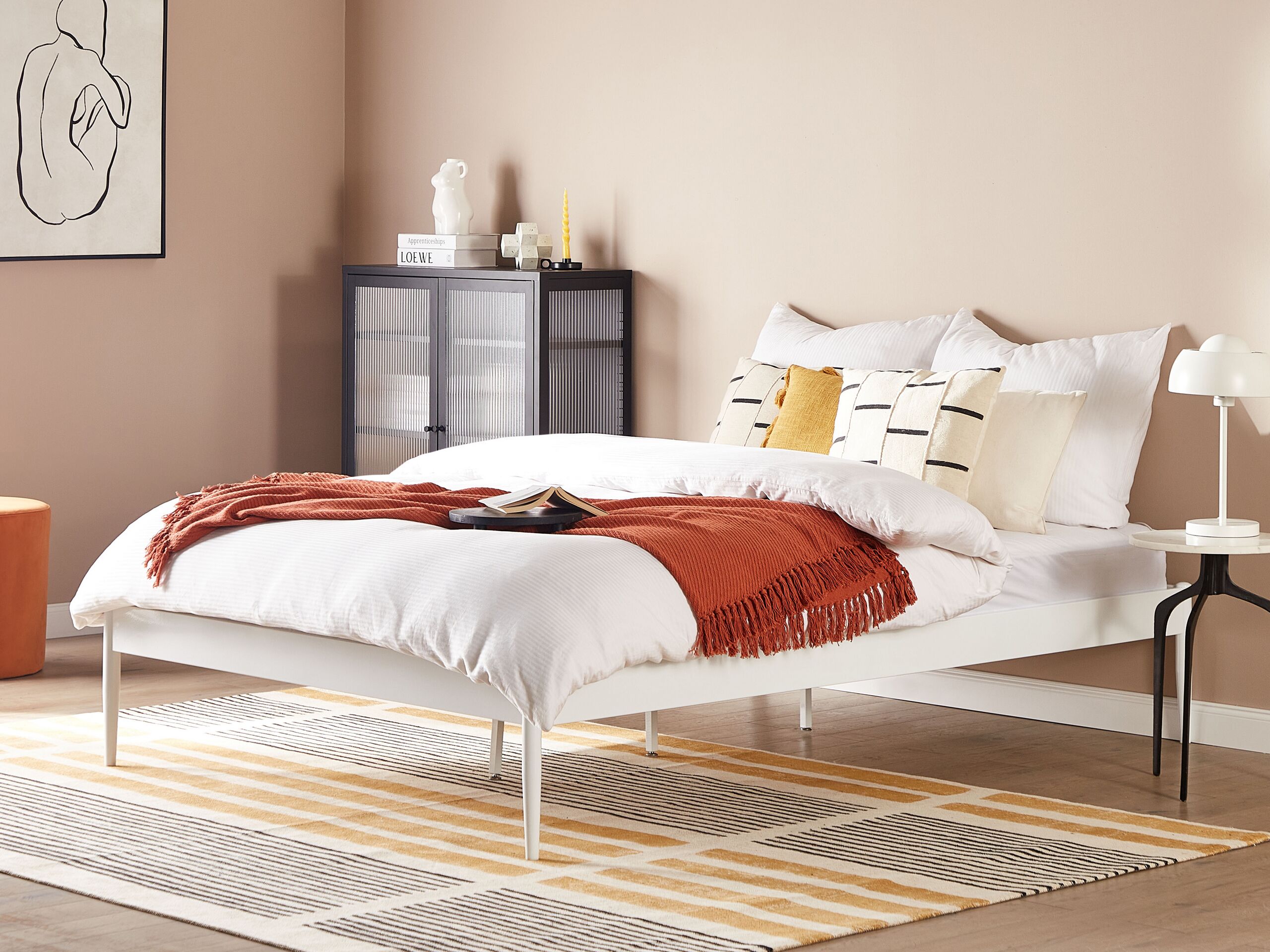Beliani - VAURS  - Tweepersoonsbed - Wit - 160 x 200 cm - Staal
