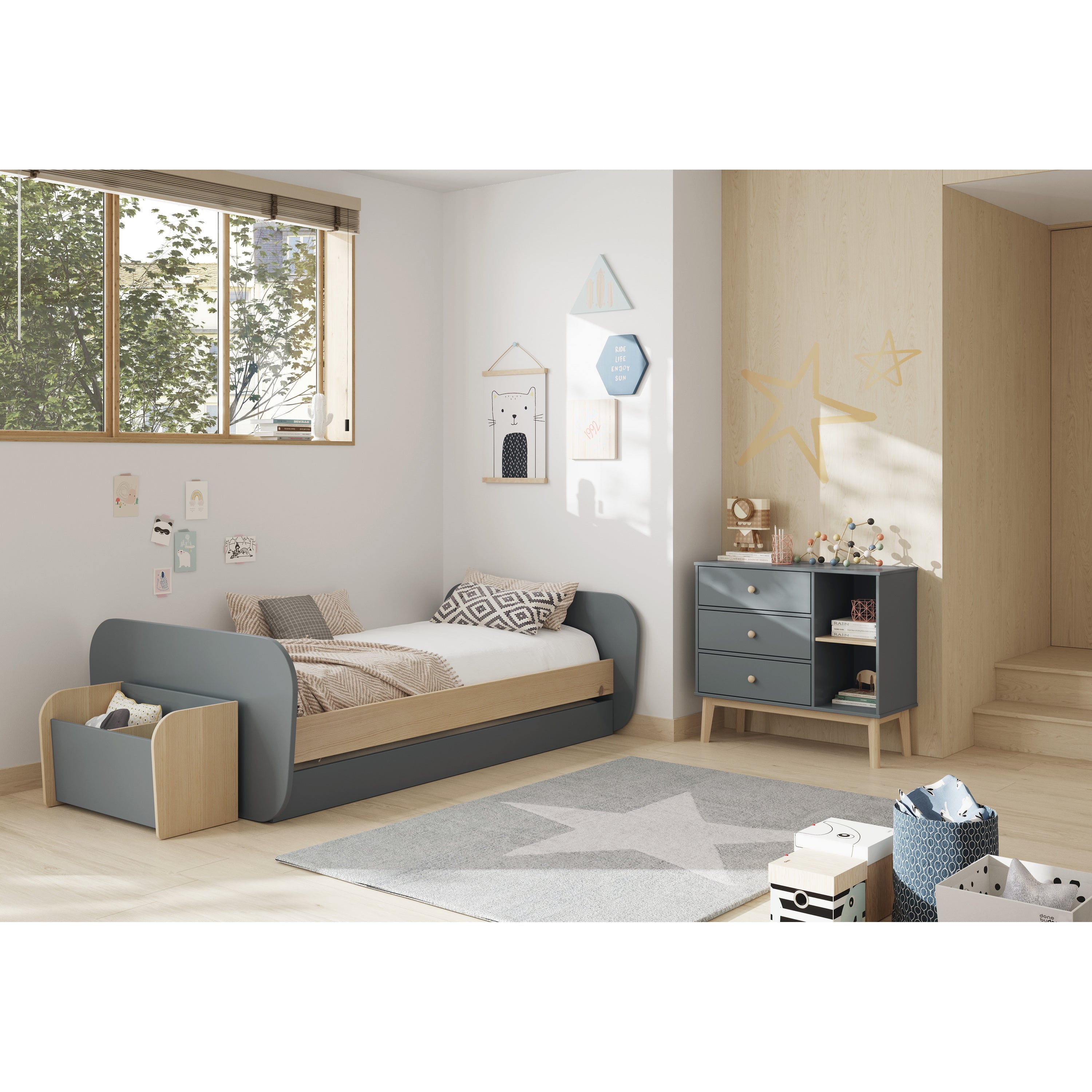 Marckeric - Bed Esteban - Groen - 205.4x102x65cm