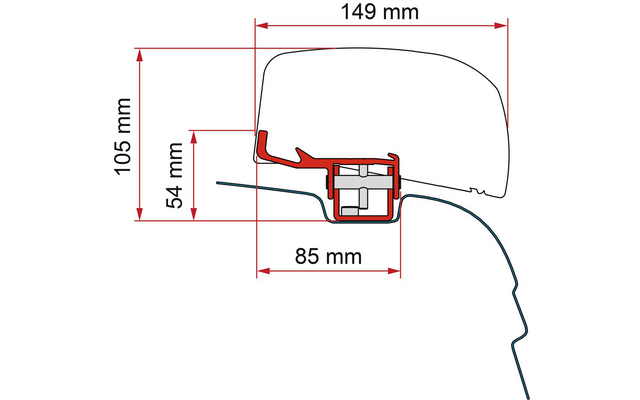Fiamma Adapter Kit VW T5 / T6 für F40van Markisen
