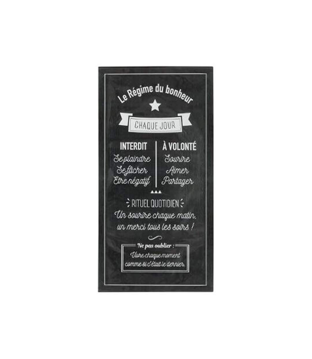 Sticker Relief Régime Bonheur 32x60cm Noir