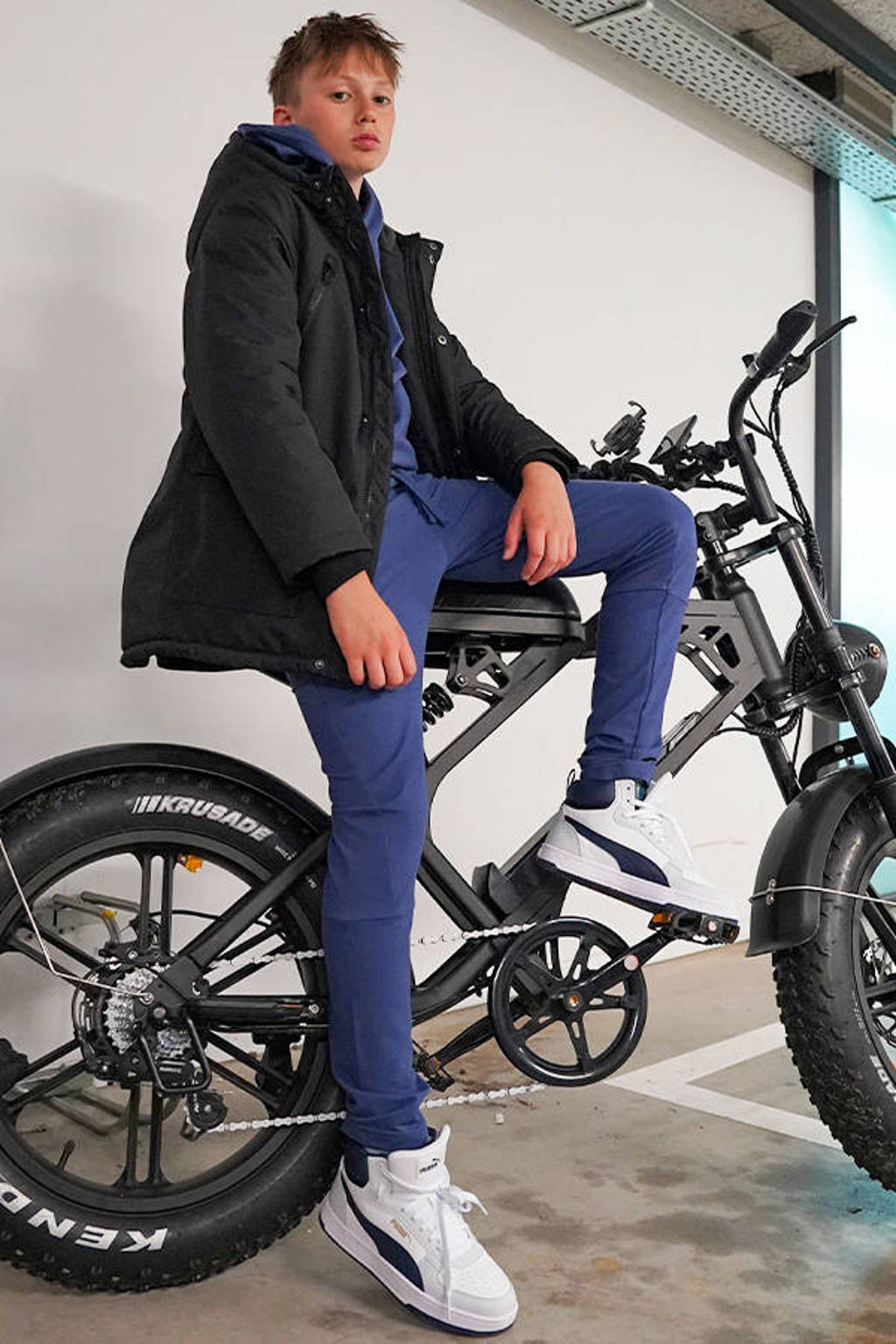 TYGO & vito gewatteerde winterjas Bor zwart