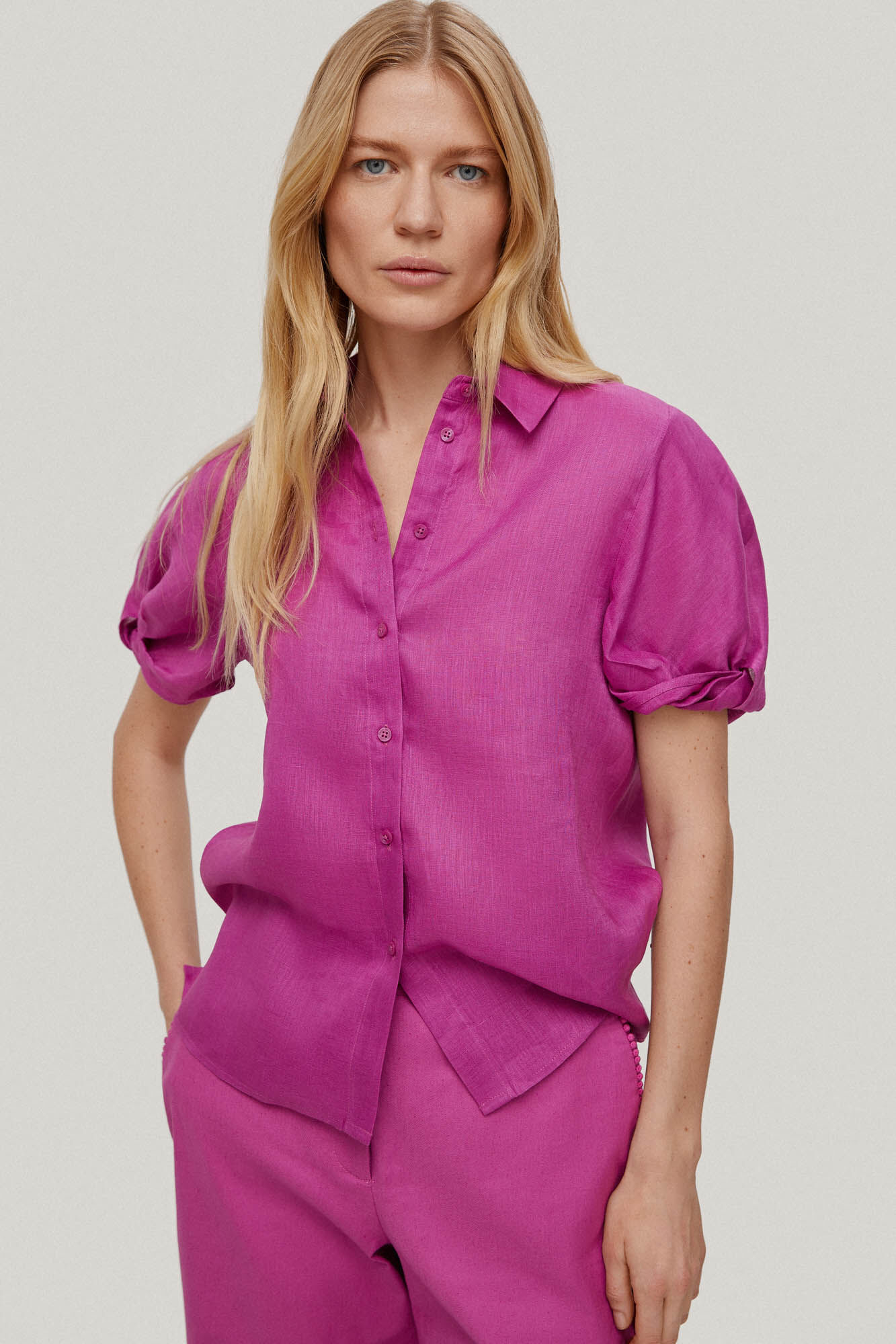 Blusa com detalhe de punho - Rosa