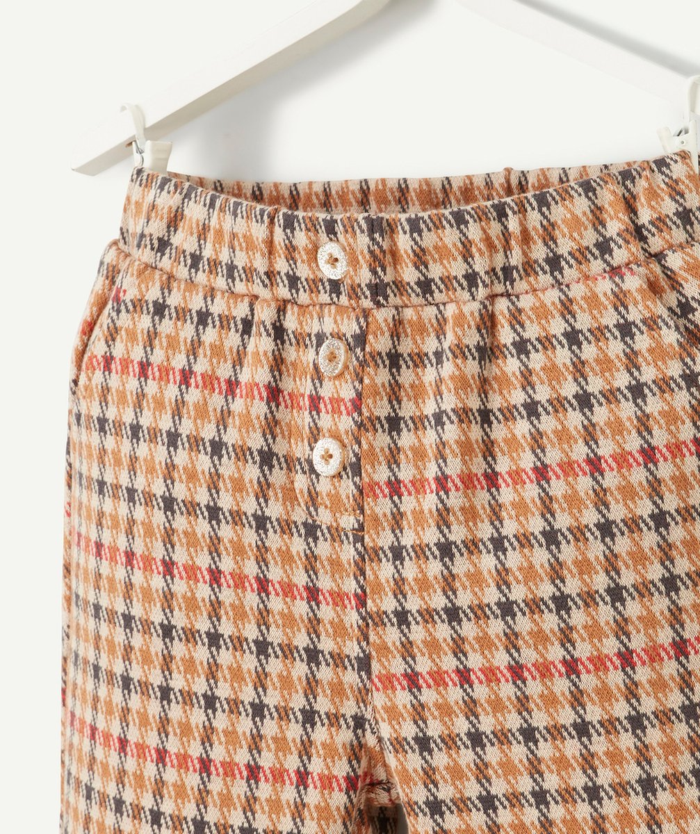 PANTALON TREGGING BÉBÉ FILLE MARRON IMPRIMÉ PIED DE PUCE