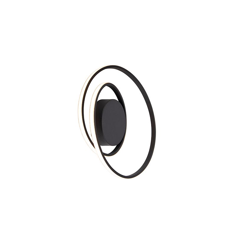 Design plafonnière zwart incl. LED 3-staps dimbaar - Krula