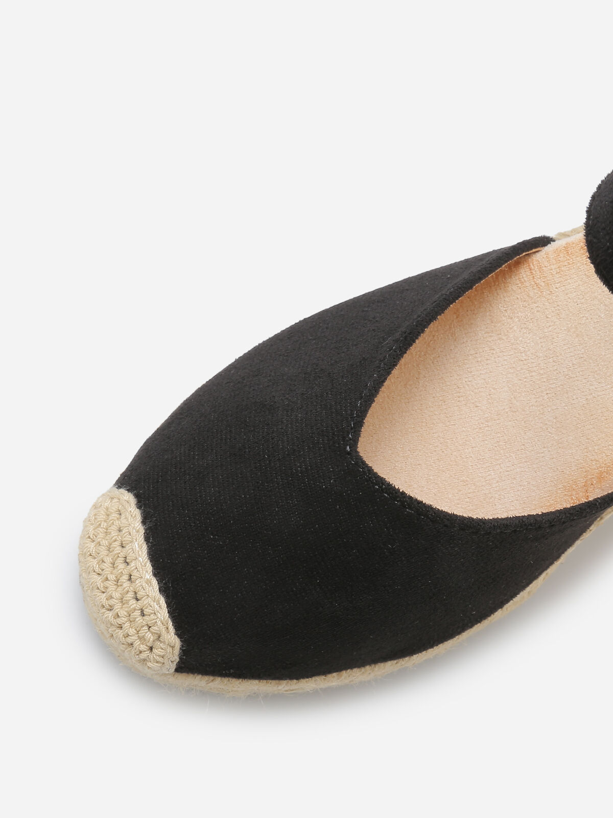 Espadrilles compensées en suédine- Noir