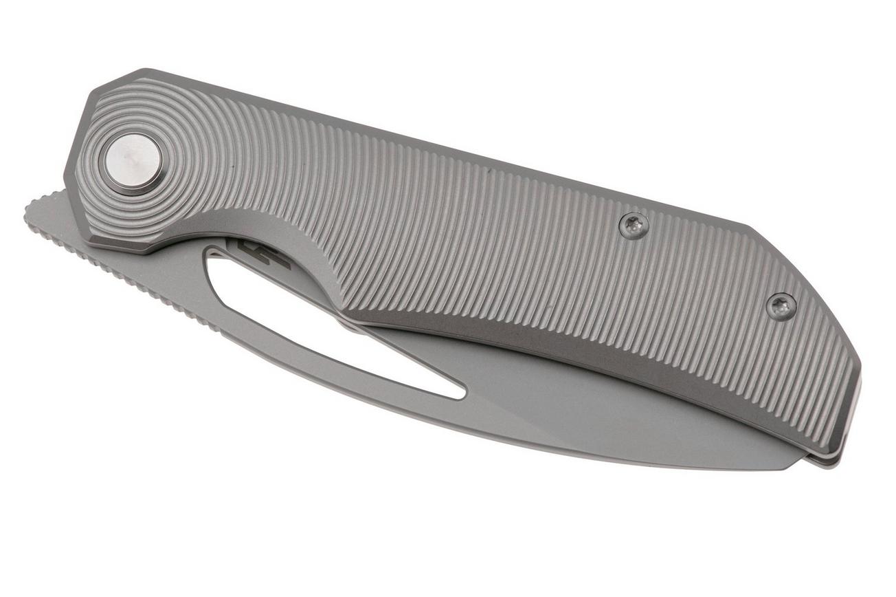 Bestech TAIPAN BT2503A Bead Blasted MagnaCut, Grey Titanium, zakmes, James Lowe design