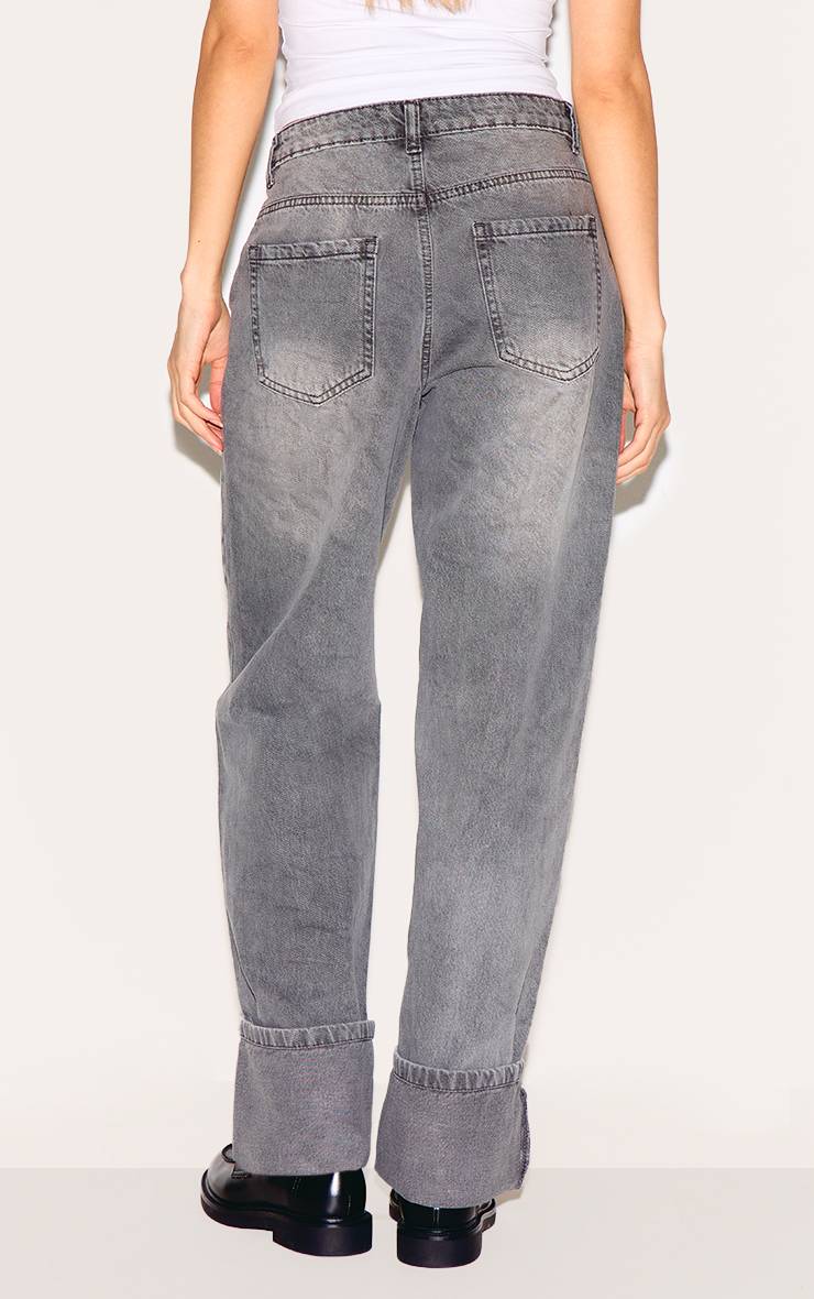 Gris Jean À Ourlet Retroussé