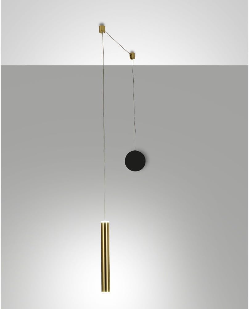 Fabas Luce LED Pendelleuchte PRADO, 1x6,5W, 3000K, IP20, schwarz, Messing satiniert