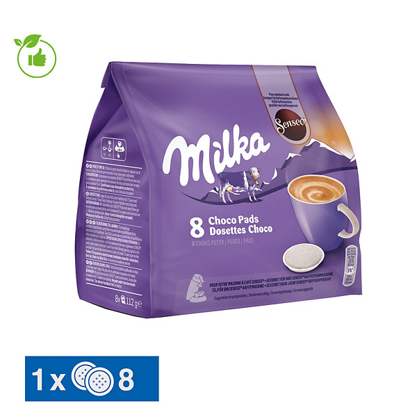 Chocolat chaud Senseo Milka, paquet de 8 dosettes
