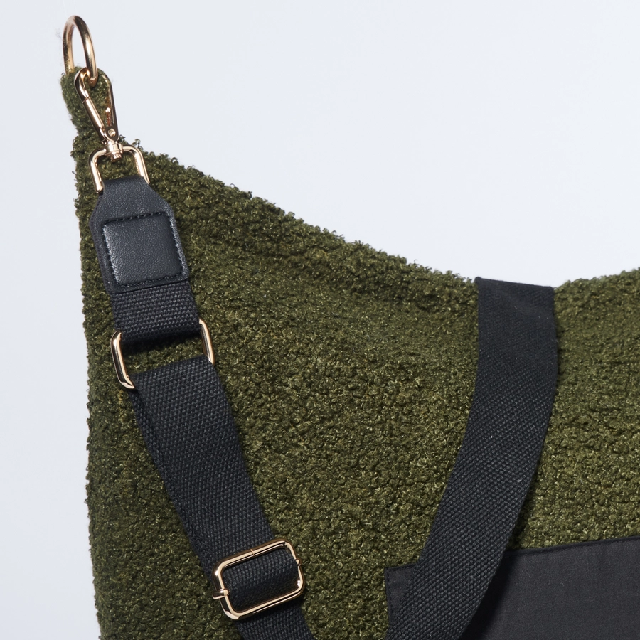 Nordic Coast Company Mom Bag Teddy Bouclé Olive