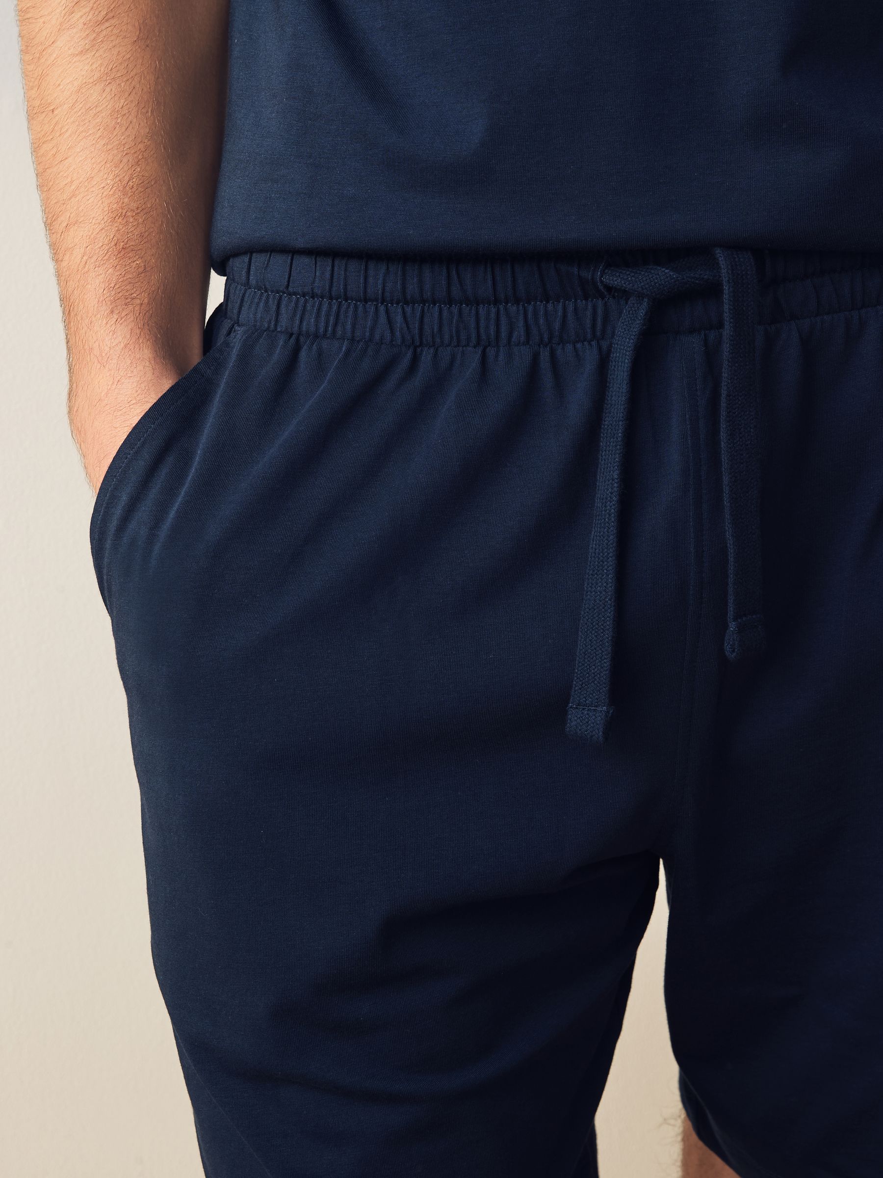 Marineblauw/grijs - Korte jersey pyjama's verpakking van 2