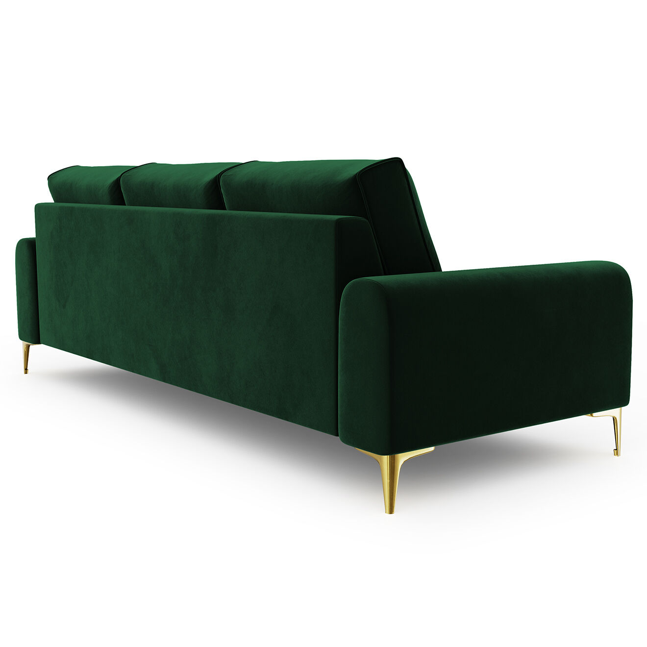Mazzini Sofas Canapé Velours Madara vert bouteille - 237x102x90 cm