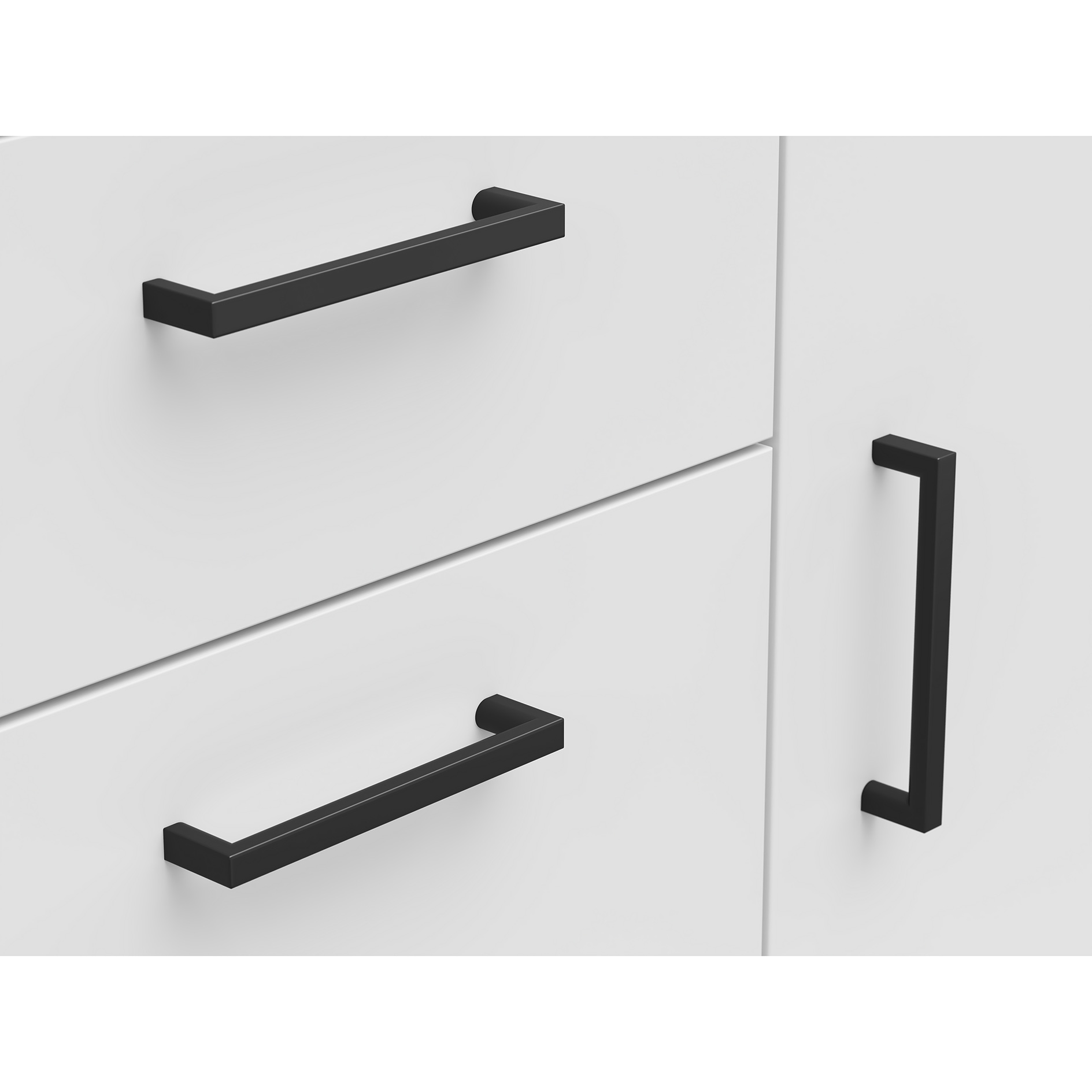 Kommode - weiß - 2 Türen - 2 Schubkästen - XL-Tiefe - 80 cm breit