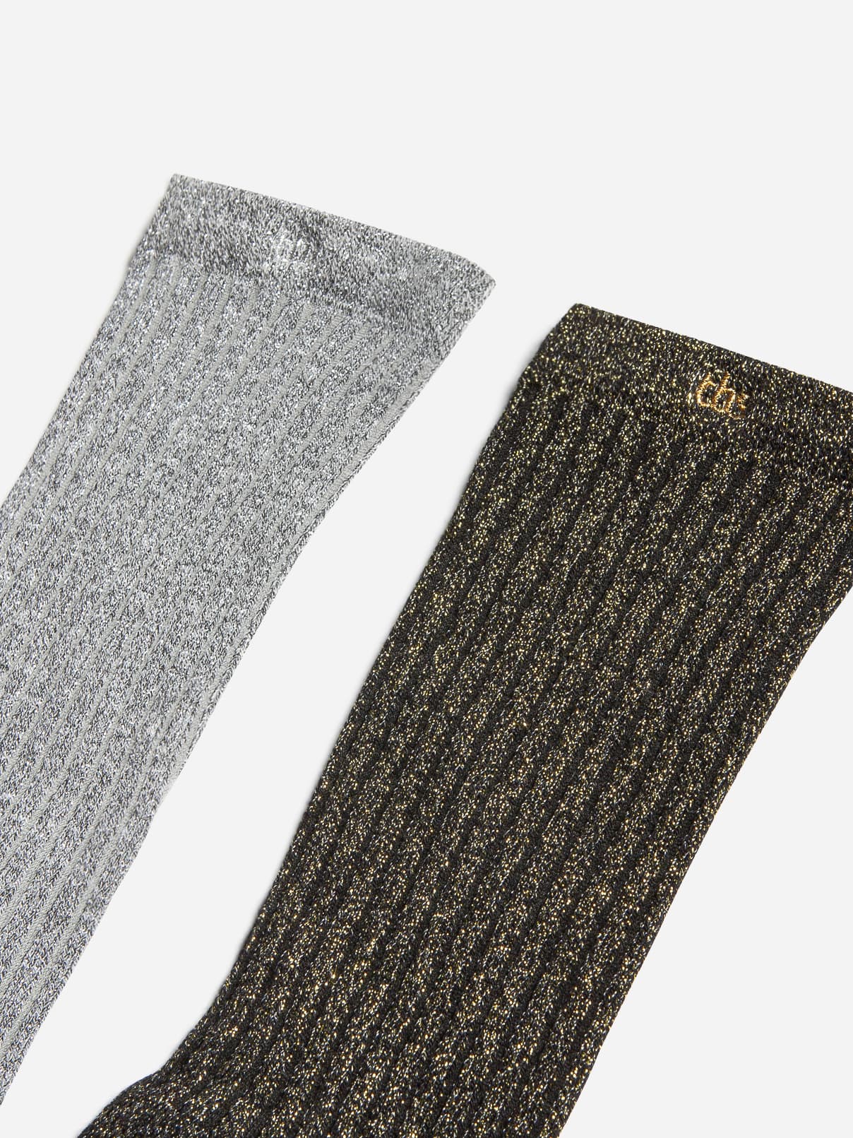 Chaussettes Femme Lot de 2 paires Gris et Noir