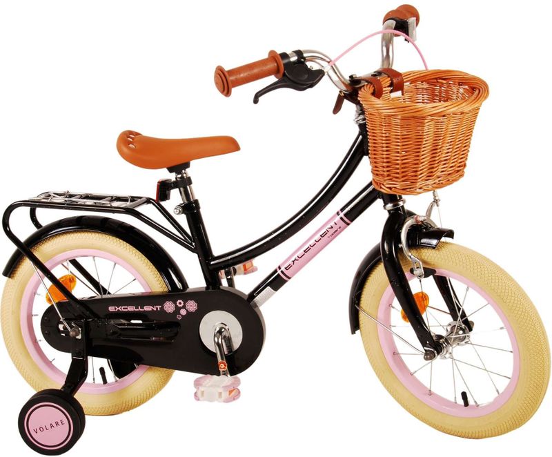 Volare - Excellent - Meisjesfiets - Zwart - Stalen Frame - Retro Uitstraling