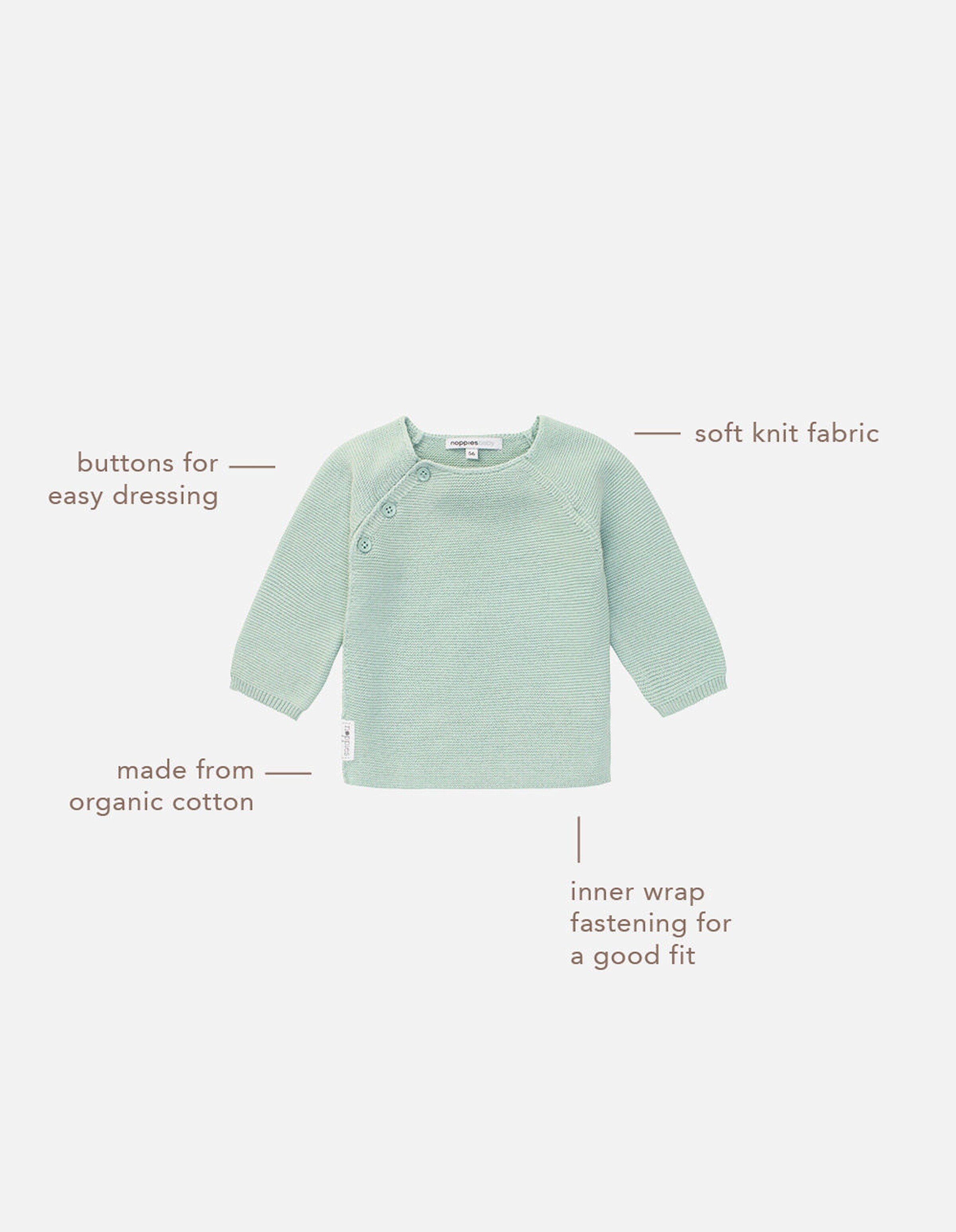 Noppies Baby Strickjacke Pino Grey Mint
