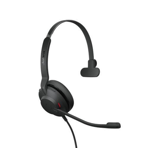 Jabra Evolve2 30, UC Mono, Headset, Headset, Kontor/Callcenter, Sort, Mono, Besvar/afslut opkald, Slå lyden fra, Afspil/pause, Track , Volume +, Volume