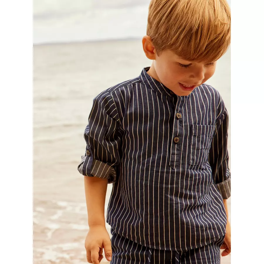 name it Hemd Nmmastripes Dark Blue Denim