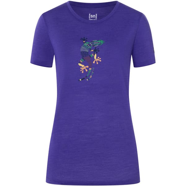 T-shirt randonnée SUPER.NATURAL W EL GECKO DEEP BLUE/VARIOUS