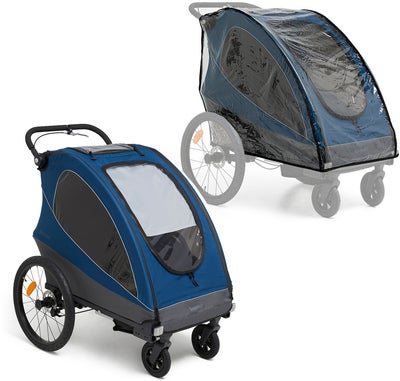 Beemoo Sporty Trail Sykkelvogn inkl. Regntrekk, Deep Blue