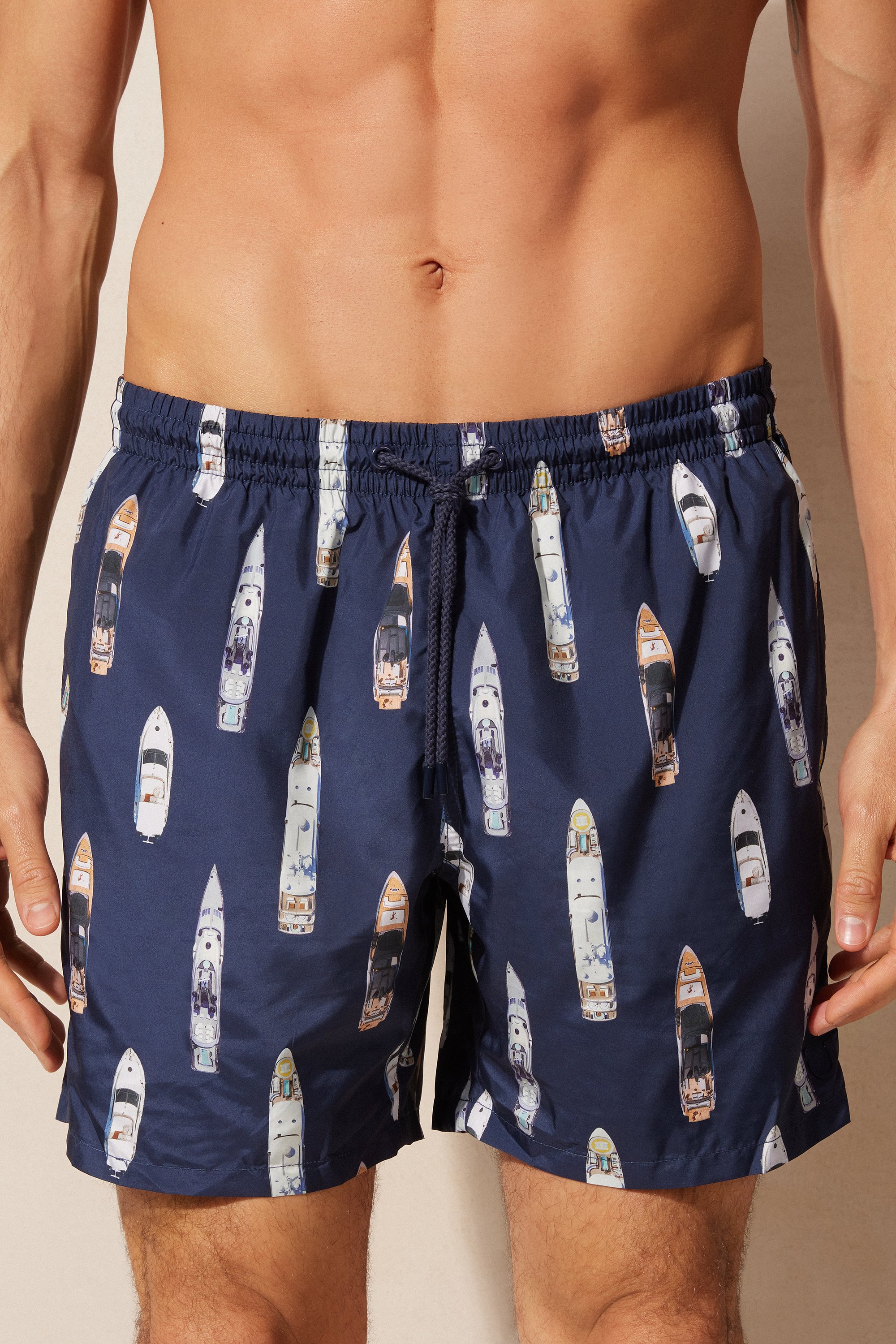Maiô boxer com estampa de barco
