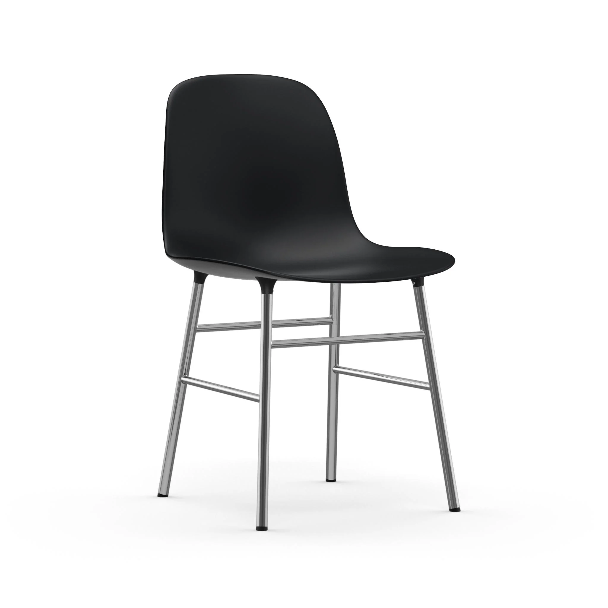 Normann Copenhagen  Form stol med chrome ben - sort